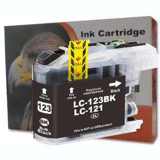 D&C XL Druckerpatrone komp. zu Brother LC123BK Black XL Bulk  mit V3 - Chip &middot; Brother MFC j 245 470 650 870 4410 4510 4610 4710 6520 6720 6920 / Brother DCP j 132 132WG1 152 552 752 4110