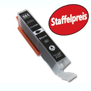 DC / D&C komp. zu Canon CLI-551BK XL Canon Pixma MG5400 MG5450 MG5450s MG5550 MG5650 MG6300 MG6350 MG6450 MG6650 MG7150 MG7550 Canon Pixma IP7250 ip8750 Canon Pixma MX725 MX925 Canon Pixma ix6850  Staffelpreis