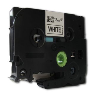 Ersatz f&uuml;r Brother TZE-231 schwarz wei&szlig; 12mm
