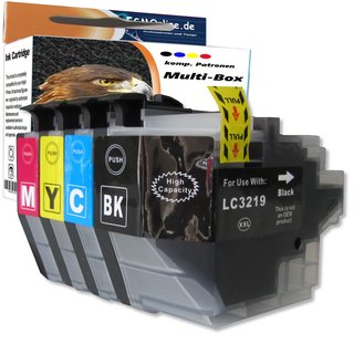 D&C 4 komp. Druckerpatronen Ersatz f&uuml;r Brother LC-3219 XL ( kein Original )