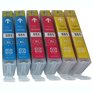 ALL4 6 XL Druckerpatronen komp. zu Canon CLI-551 XL Cyan Magenta Yellow ( Staffelpreise beachten ) Canon Pixma MG 5400 5450 5450s 5550 5650 6300 6350 6450 6650 7150 7550 / Canon Pixma IP7250 ip8750 / Canon Pixma MX 725 925 / Canon Pixma ix 6850
