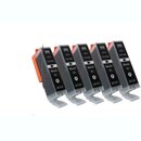 5 x DC / D&C komp. zu Canon PGI-570BK XL schwarz  mit...