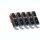 5 x DC / D&C komp. zu Canon PGI-570BK XL schwarz  mit Chip und F&uuml;llstandsanzeige