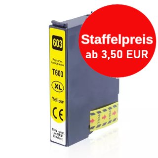 D&C  komp. Druckerpatrone  f&uuml;r Epson 603XL yellow  f&uuml;r Epson XP 2100 2105 2150 2155 3100 3105 3150 3155 4100 4105 4150 4155 Epson WF 2810 2820 2830 2835 2840 2845 2870 2850