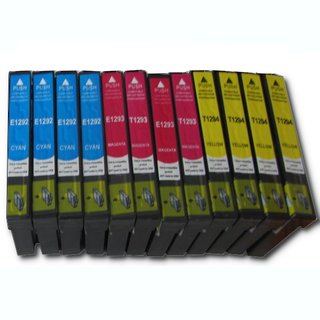D&C 12 Druckerpatronen komp. zu Epson 1282  bis 1284 4 x je blau rot gelb