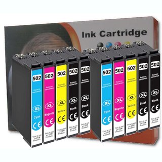 10 x Ink CartridgeMulti-Pack DC/D&C komp. Druckerpatronen  f&uuml;r Epson 502XL Epson XP 5100 5105 5150 5155 Epson WF 2860 2865 2880