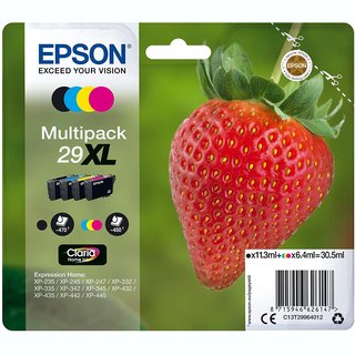 Epson Original 29XL Tinte Erdbeere Epson 2991 bis 2994  schwarz blau rot gelb