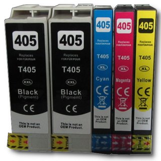 5 D&C  komp. Druckerpatronen f&uuml;r Epson 405XXL doppel 37,2ml / 405XL Ersatz f&uuml;r Epson WorkForce WF 3820 3825 4820 4825 4830 7830 7835 7840