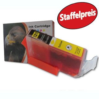 D&C / DC komp. zu Canon CLI-521Y mit Chip und F&uuml;llstandsanzeige